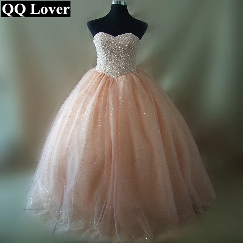 QQ Lover 2019 Newest Elegant Beaded Ball Gown Wedding Dress Robe De Mariage | Свадьбы и торжества