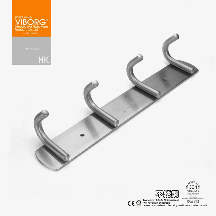 Держатель для полотенец из нержавеющей стали с 4 крючками|coat hooks|towel hookbathroom towel hook |