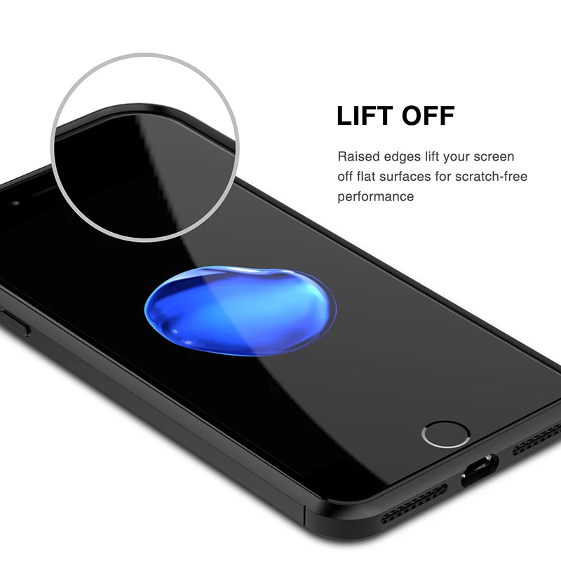 Excellent Grip Cover Case + Temper Glass film for iPhone 5 SE 6 s 7 plus Slim Durable Shock-Absorption Anti-Scratch |