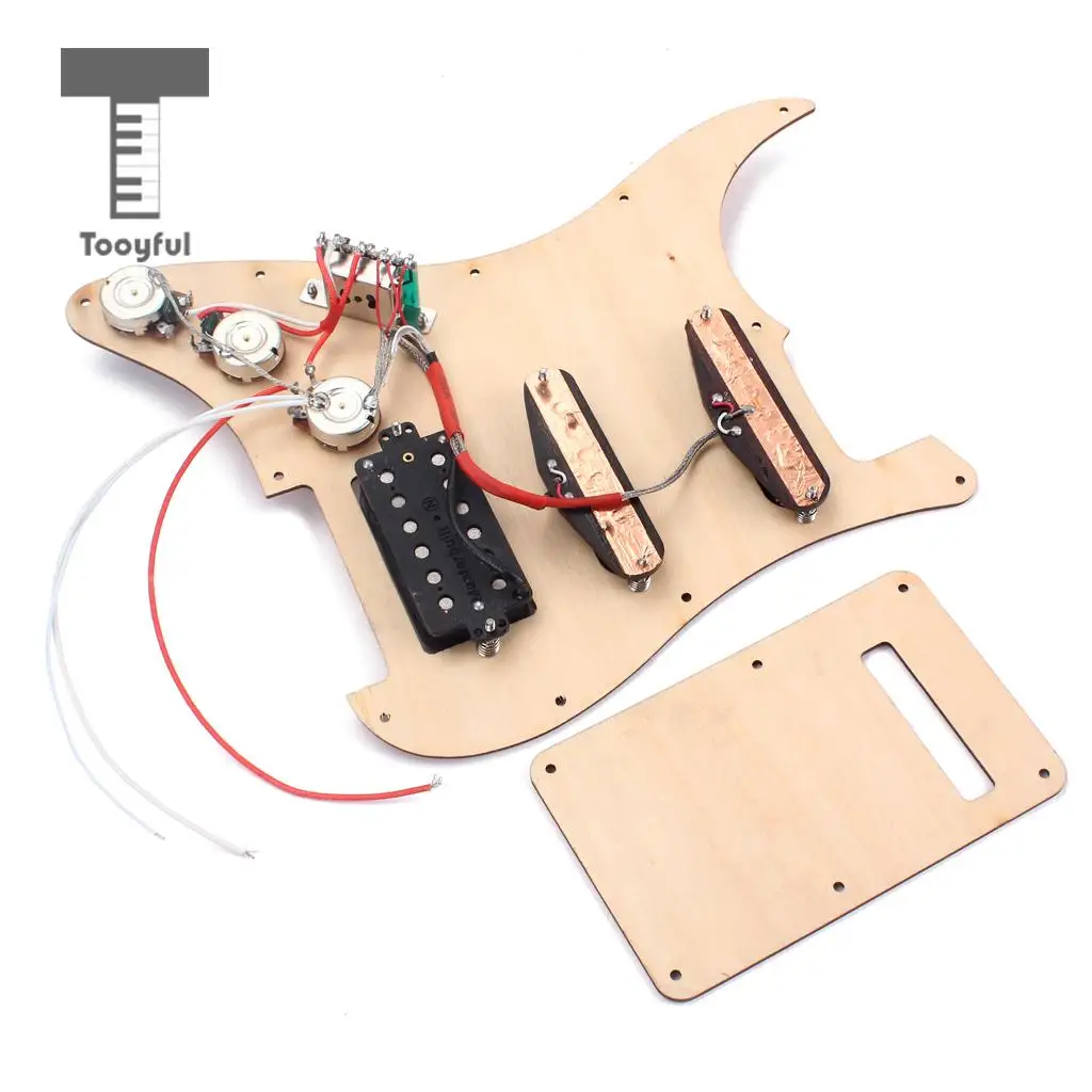 Tooyful Maple Wood SSH Prewired Alnico V Humbucker Pickguard набор царапин для сменный фиксатор