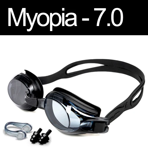 Myopia -7.0 Black Оптические очки для плавания, для детей, анти-туман, рецепт, очки для плавания, для детей 3-15 лет, близорукость, спортивные очки, диоптрий для бассейна - Цвет: Myopia -7.0 Black