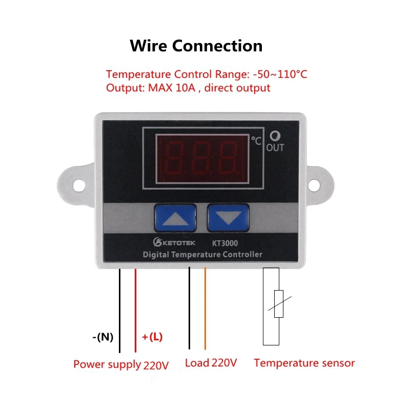 50~ 110C цифровой термостат переключатель температуры AC 220V 12V 24V 10A Микрокомпьютер регулятор температуры Термостат Регулятор