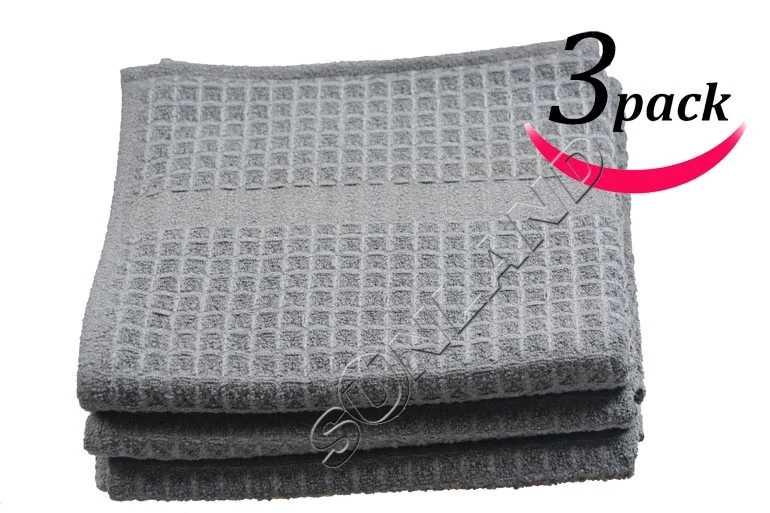 light grey Sinland 400 GSM микрофибра вафельное плетение кухонные полотенца быстросохнущая ткань 3 упаковки 16 дюймов X 26 дюймов 40 см x 66 см черный или серый - Цвет: light grey
