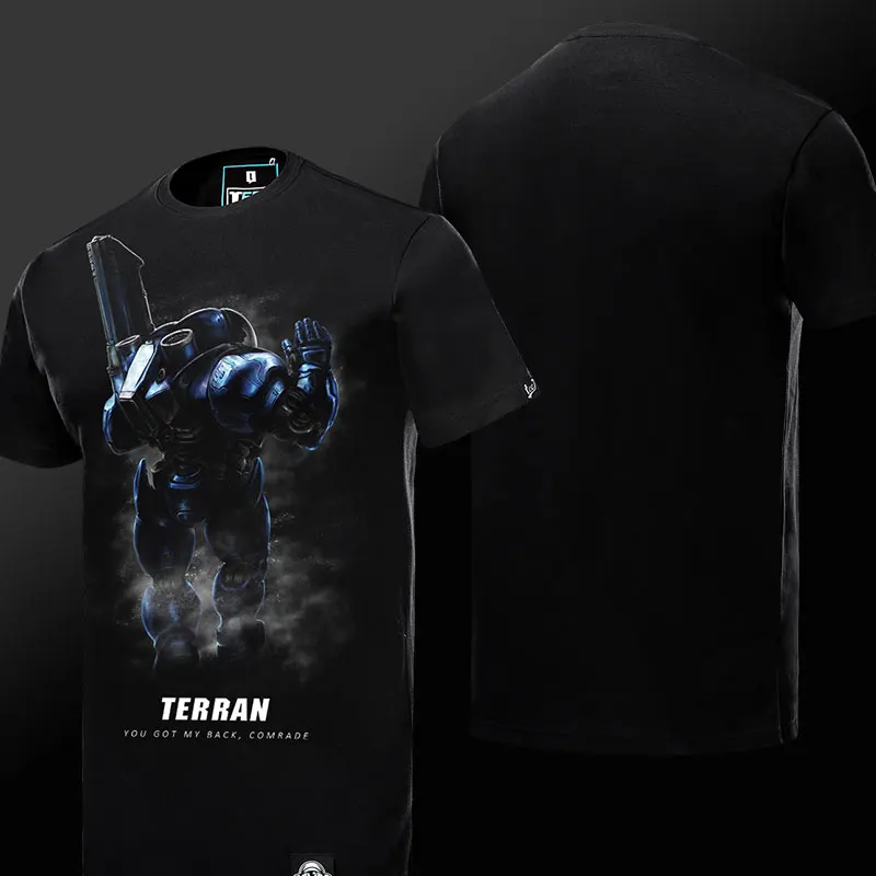 Terran TEE7 игра звезда хлопок Футболка Protoss Zerg Terran короткий рукав o-образным вырезом футболки мужская повседневная одежда - Цвет: Terran