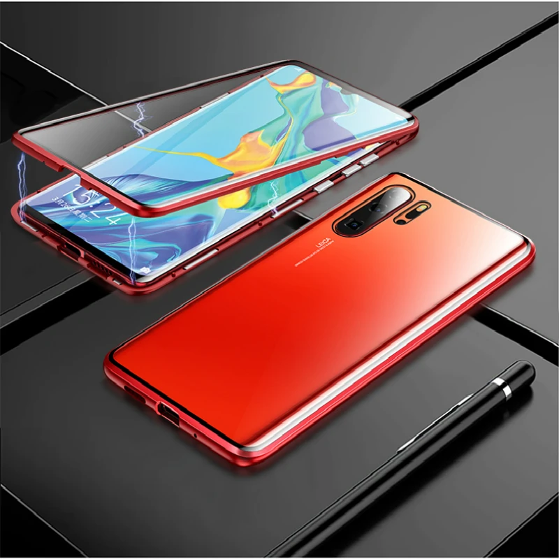 Магнитный абсорбирующий металлический стеклянный чехол Mzxtby для Xiaomi Mi 9 Se Redmi Note 7