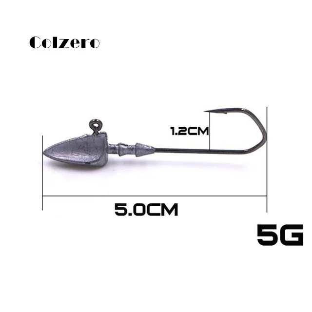 1PCS 5g 1 шт. свинцовые крючки 3,5 г, 5 г, 7 г, 10 г, 14 г, 20 г, крючок с колючей головкой, рыболовные снасти из высокоуглеродистой стали, кривошипный червь, острый крючок для приманки - Цвет: 1PCS 5g
