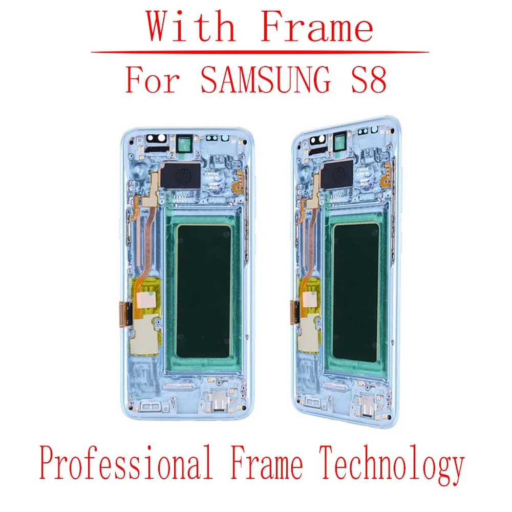 Amoled 5 8 &quotОригинальный Для samsung Galaxy S8 g950 ЖК дисплей сенсорный экран с рамкой