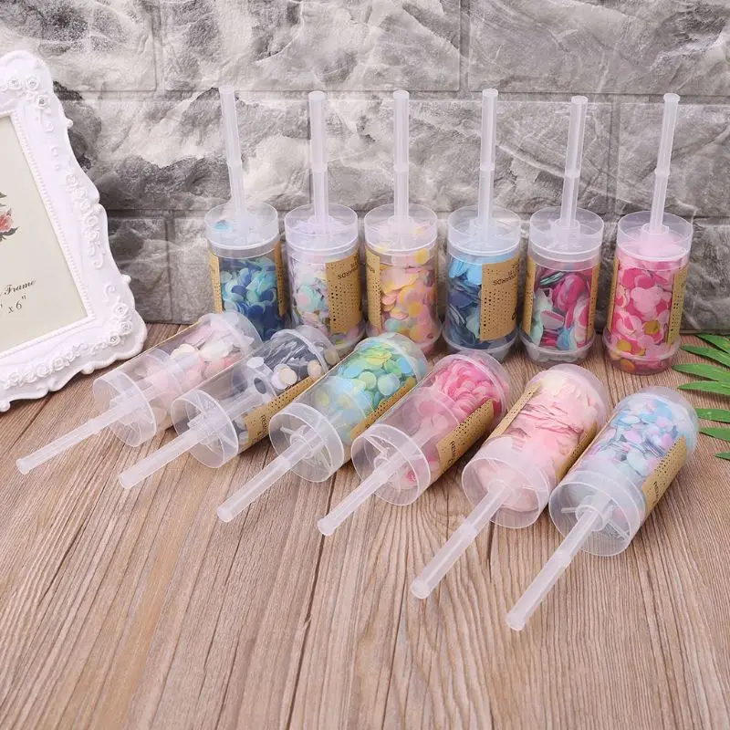 Круглый контейнер с конфетти эффектом пуш ап для свадьбы дня рождения юбилея