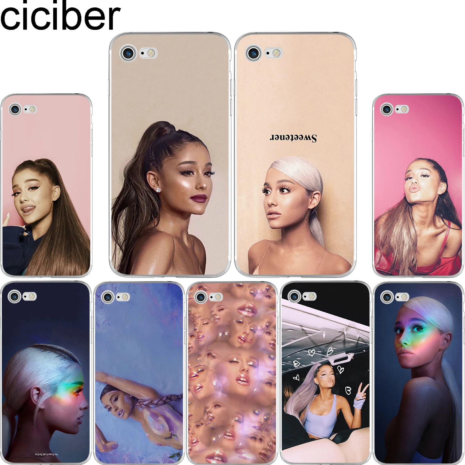 Ciciber Ariana Grande AG радужные мягкие ТПУ чехлы для телефонов, чехол для IPhone 11 Pro Max XR XS Max 6 6S 7 8 Plus 5S SE X Fundas Capa