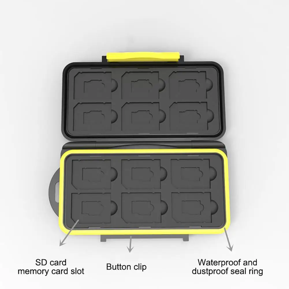 Waterproof Memory Card Case Integrated Shockproof 2SD 12TF Large Capacity Storage Box Yellow Red | Компьютеры и офис