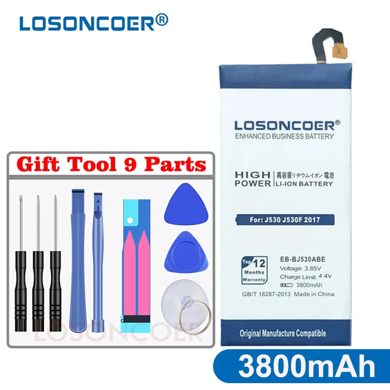 LOSONCOER EB-BJ530ABE 3800mAh For Samsung J530 J530F J530G 2017 J530L J5 Pro J530S J530K J530F/DS Smart Phone Battery | Мобильные