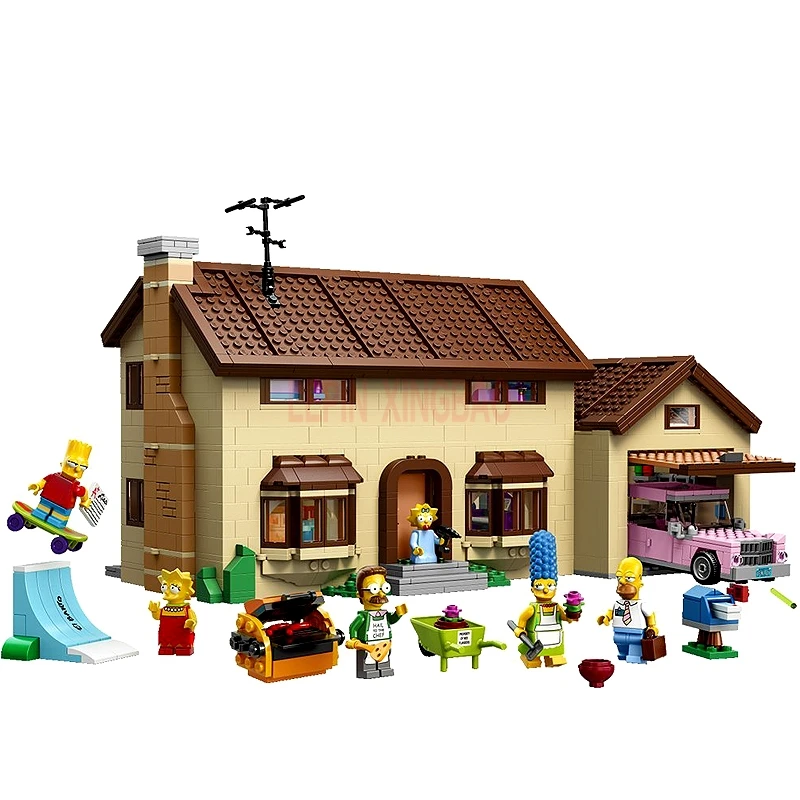 Дом для Симпсонов 16005 шт. модель строительные блоки кирпичи совместимы с lepined 2575