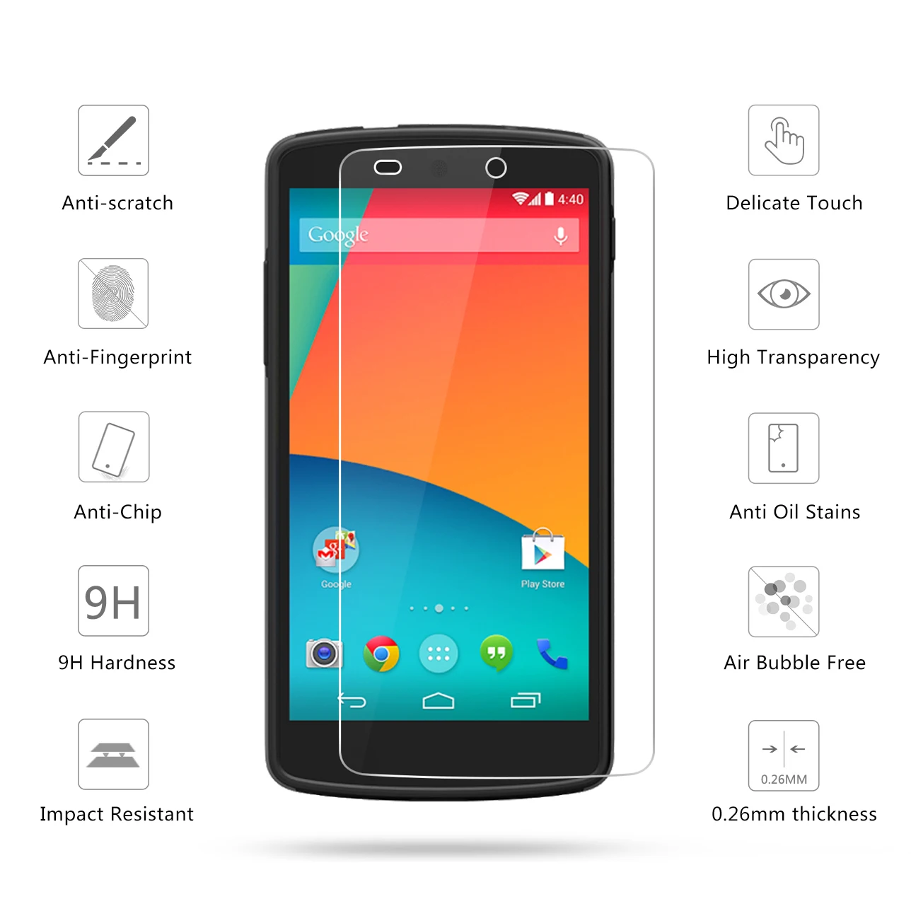 2.5D 0 26 мм 9H Премиум Закаленное стекло Защитная пленка для LG Google Nexus 5 D820 D821 E980 |