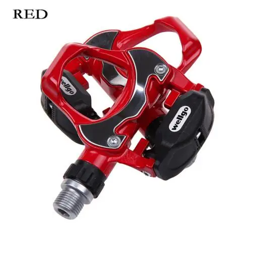 red Wellgo R251 педали для шоссейного велоспорта самоблокирующиеся из алюминиевого сплава сверхлегкие Cr Mo стальные оси герметичный подшипник велосипедные части педали для велосипеда - Цвет: red
