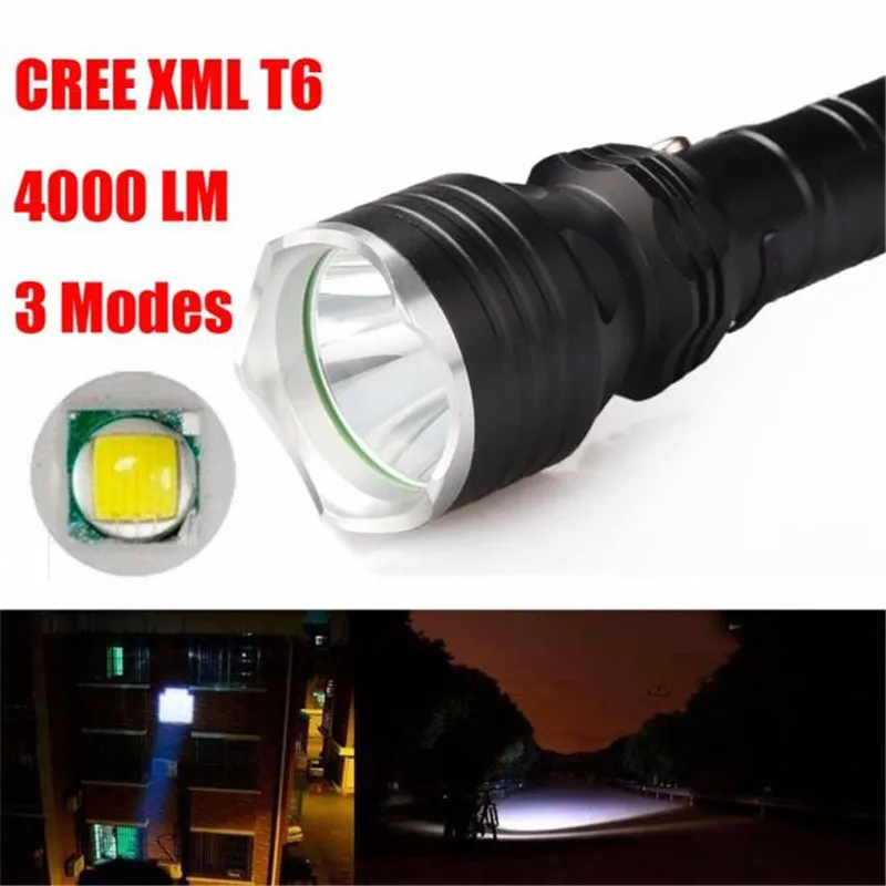 Велосипедный фонарь 4000LM Cree T6 светодиодный 3 режима тактический лампа