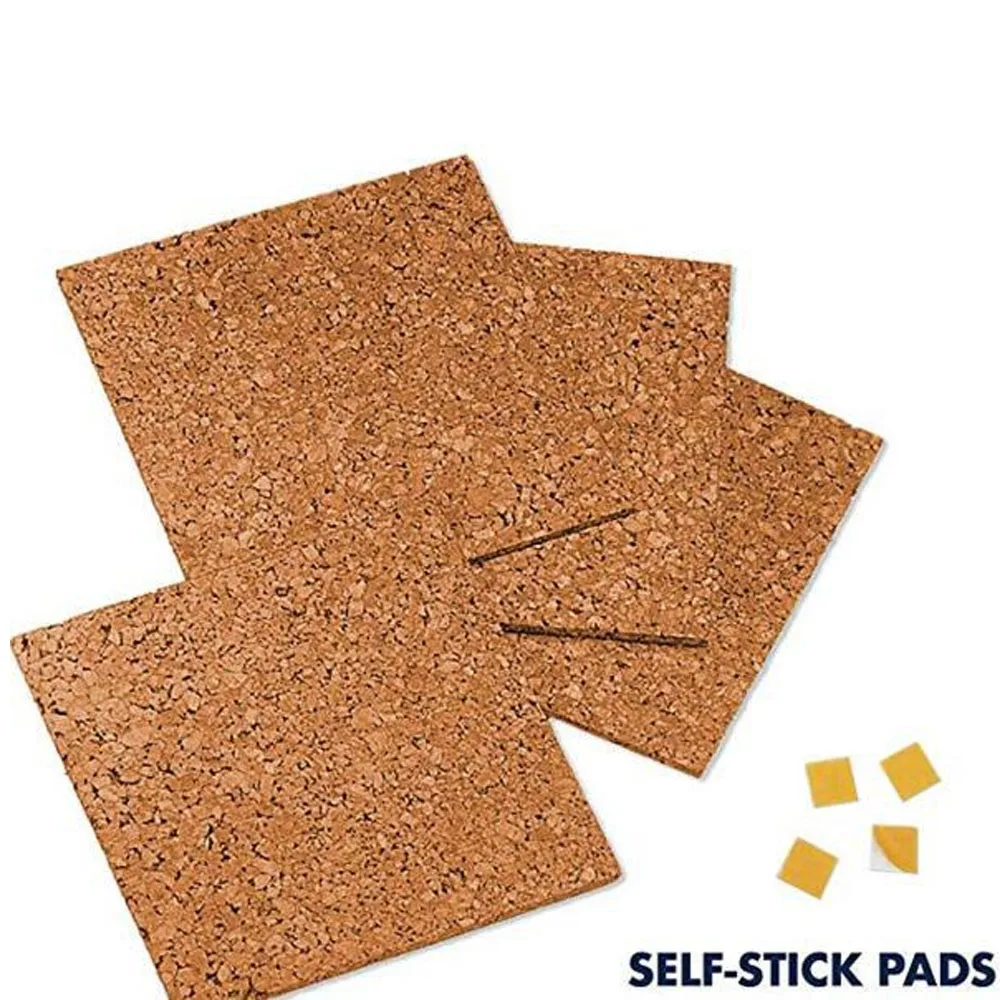 4 шт. самоклеящаяся квадратная пробковая настенная доска для объявлений