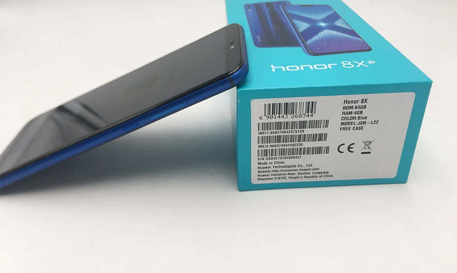 Полноэкранный Смартфон Honor 8X6,5 дюйма с глобальной прошивкой OTA, не 8x max, мобильный телефон Android 8,1, Восьмиядерный сканер отпечатков пальцев