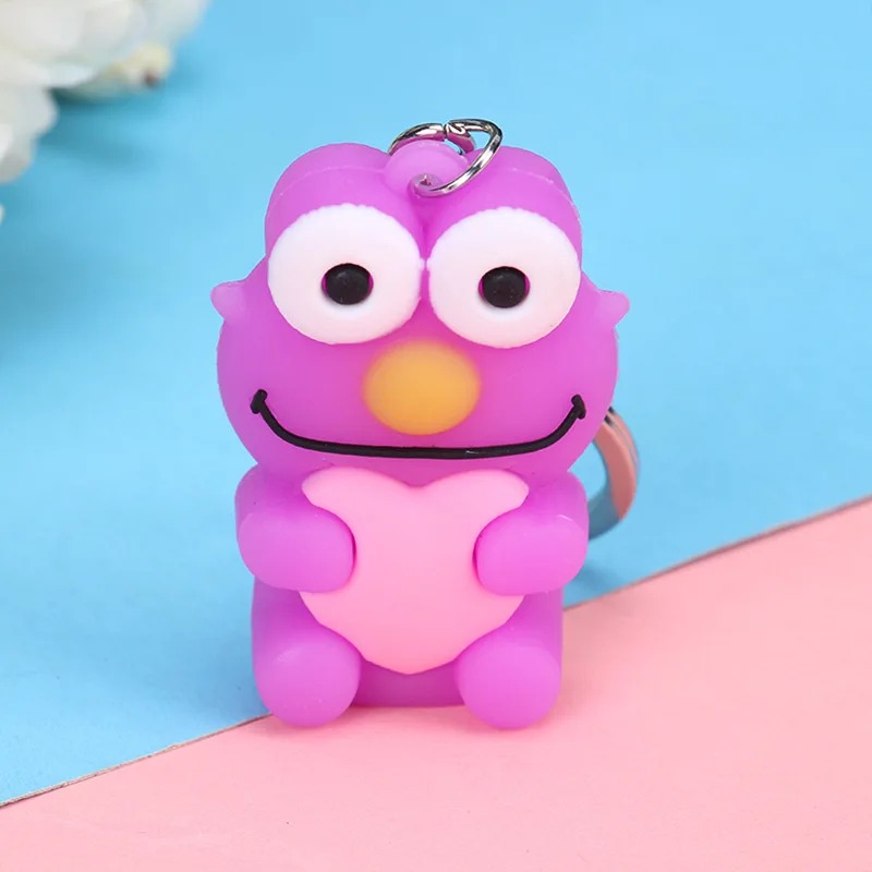 Милый аниме Улица Сезам Элмо печенье монстр мех Пушистый брелок для ключей