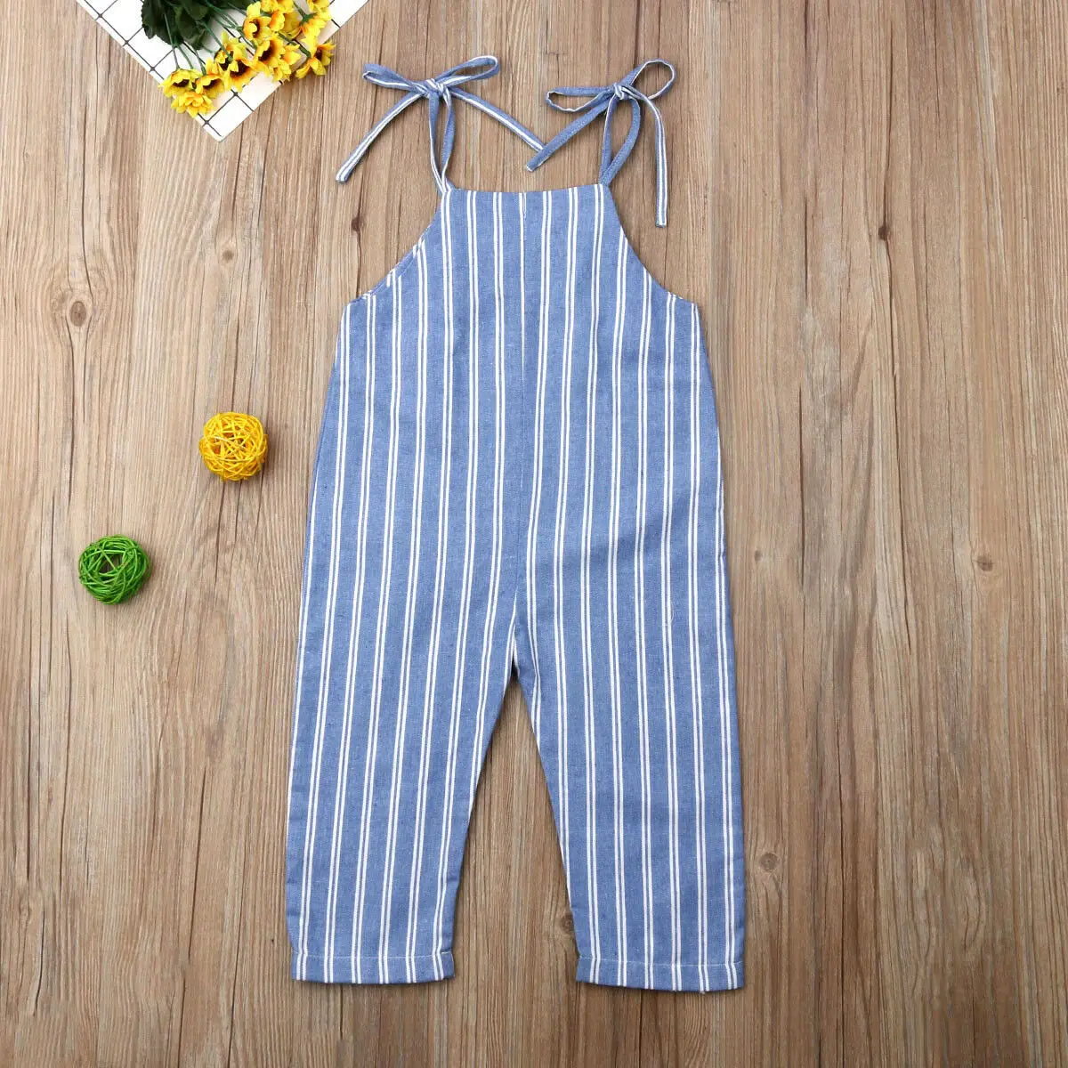 Полосатый комбинезон для маленьких девочек штаны шаровары Одежда новорожденных