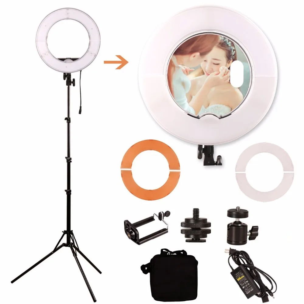 

18" LED Video Ring Light 6ft Stand Tripod Adjustable Heavy Duty Mount for DSLR, iPhone Smartphones for Make Up,Youtube Video