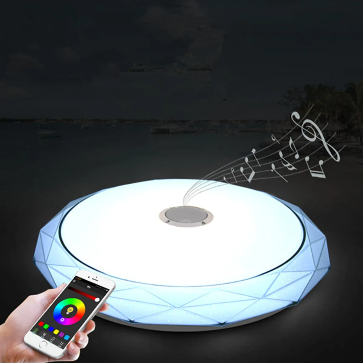 Bluetooth динамик музыкальный светодиодный потолочный светильник s RGB с регулируемой яркостью приложение и настенный переключатель управления потолочный светильник спальня гостиная Светильник