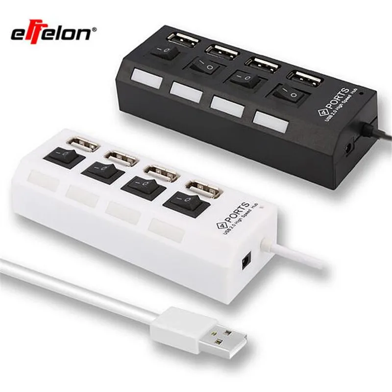 Внешний мульти расширение 4 порта USB 2 0 вкл/выкл переключатель LED сплиттер