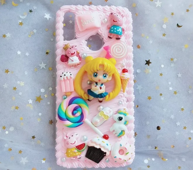 Для iphone X/XS Max DIY чехол 3D Свежий Cinnamoroll чехол для телефона для iphone 8 7 6 6s plus XR ручной работы кремовый карамельный чехол подарок для девочки