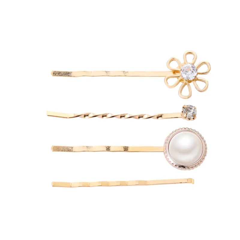 Kymyad 3Pcs/ Set Korea Fashion Metal Hairpins Imitiation Pearl Beads Hair Clips Bobby Pin Barrette Hairpin Hair Accessories - Metal color: 21