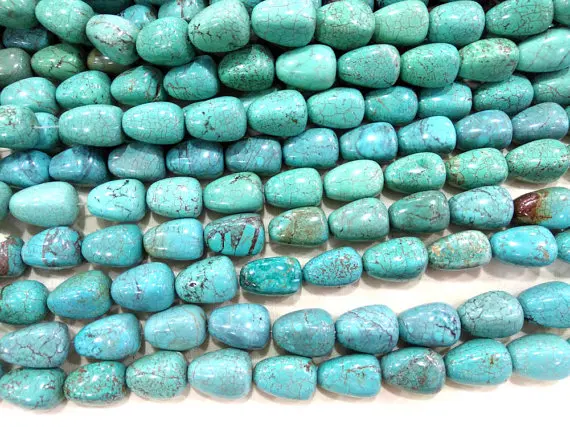 Бирюзовый драгоценный камень freeform в форме капли персика 2 нити 15 х20 мм оптовая