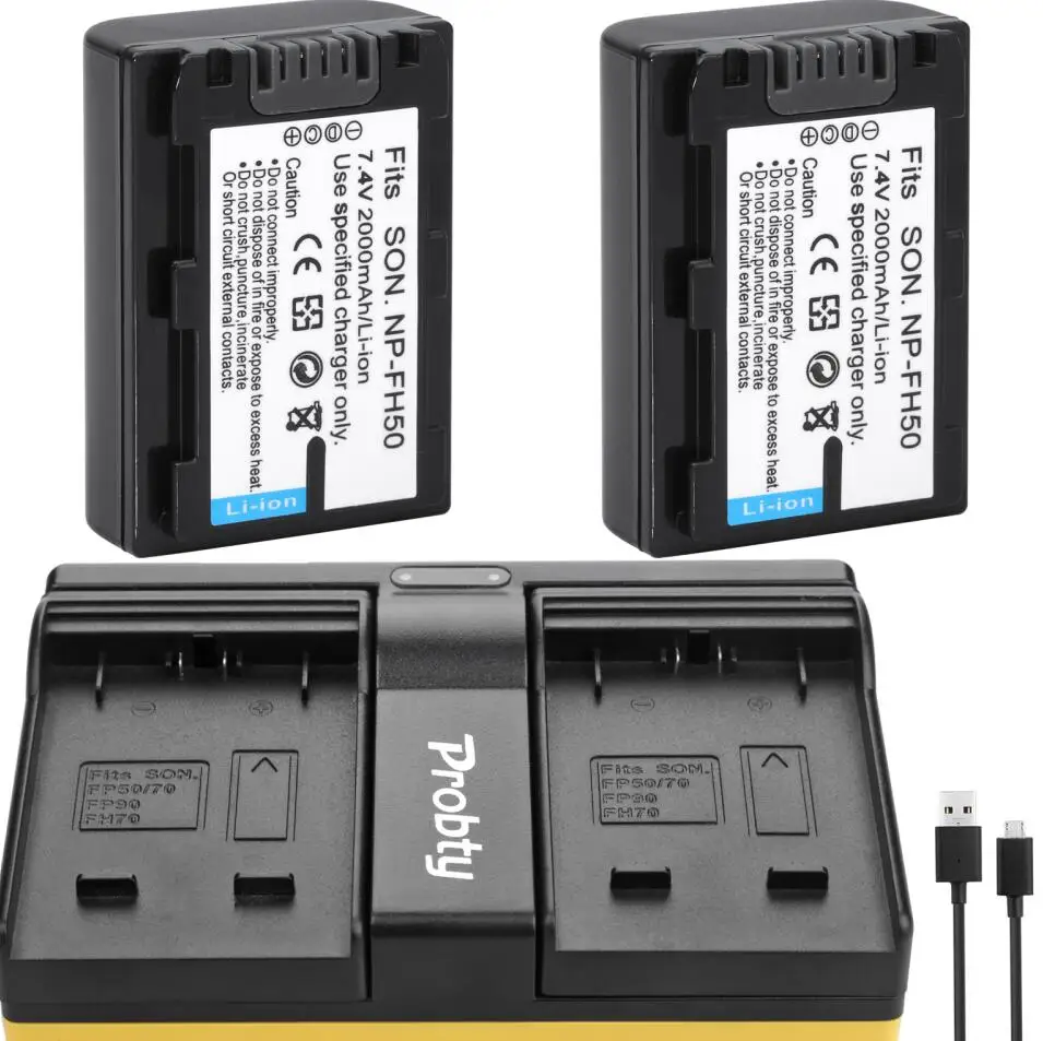 2battery and charger NP-FH50 Батарея+ Зарядное устройство для sony NP-FH40 DSC-HX1 HX100V DSLR A230 A330 DCR-DVD205 DCR-DVD305 DCR-DVD308 DCR-DVD403 - Цвет: 2battery and charger