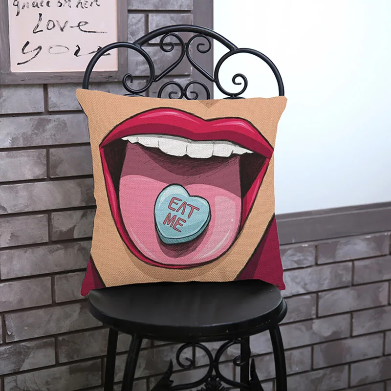 Pop Art/Модные женские пикантные туфли на высоком каблуке с губами и язычком, чехлы на подушки, индивидуальная декоративная диванная подушка