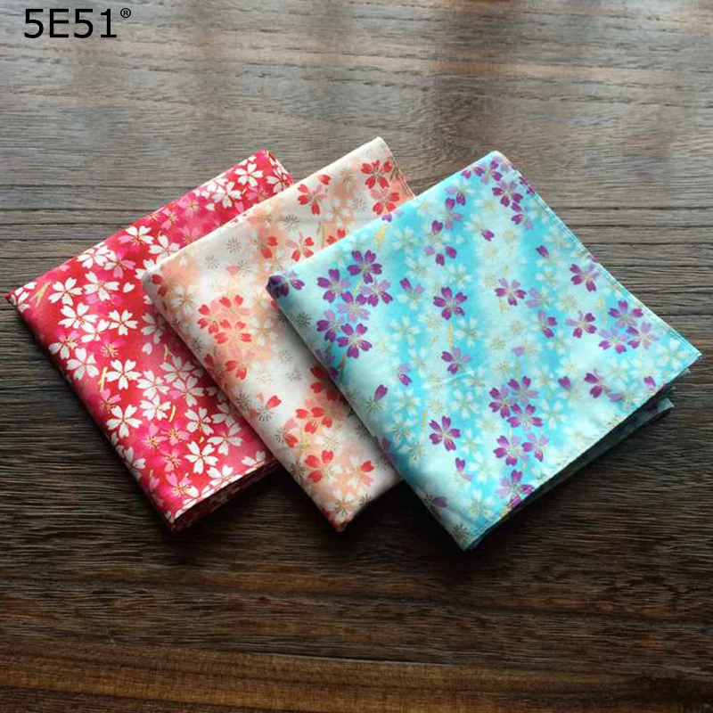 Женский Большой носовой платок furoshiki из хлопка 100%/Розовый Сакура с принтом 52