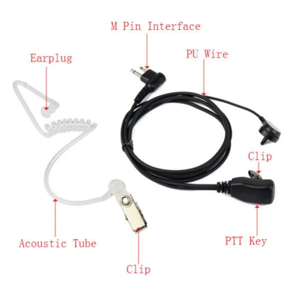 1 шт. Акустическая трубка PTT Mic 2Pin наушники иди и болтай Walkie Talkie гарнитура для Kenwood