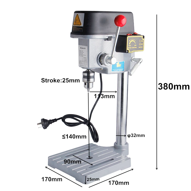 Высокоскоростной миниатюрный сверлильный станок 340 Вт Настольный патрон 1 10 мм