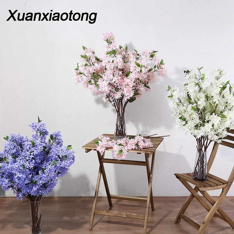 Xuanxiaoong 100 см сиреневые Искусственные цветы ветки для свадьбы домашний декор