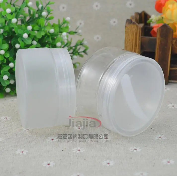 Бесплатная доставка: прозрачная матовая/прозрачная ПЭТ банка 100 г с крышкой +