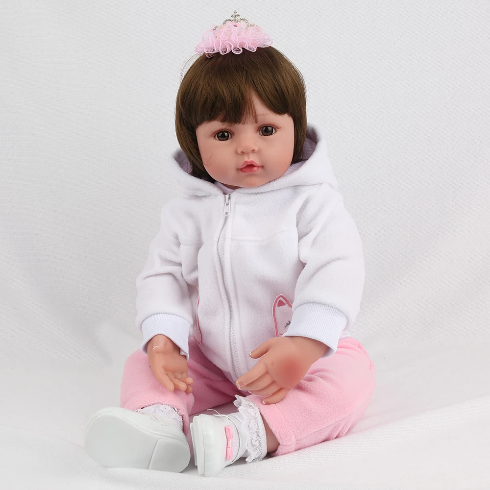 Мягкая силиконовая кукла boneca bebe 55 см Реалистичная новорожденная npk Dolls подарок на