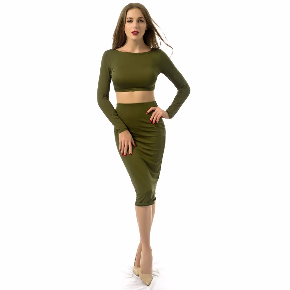 Virgil bear 2017 New Women 2 Pieces Sets Short Tops+Bodysuits Backless Lace Up Sexy Solid Long Sleeve Jumpsuits | Женская одежда