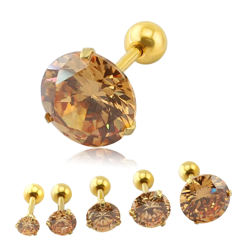 Серьги-гвоздики из нержавеющей стали с кристаллами 16 г | Украшения и аксессуары