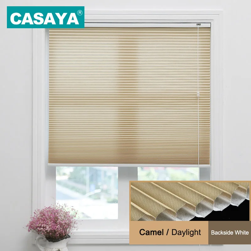 Camel-Daylight CASAYA сотовая абажура веревка светильник управления фильтрации конфиденциальности Горизонтальное окно жалюзи 10 цветов - Цвет: Camel-Daylight