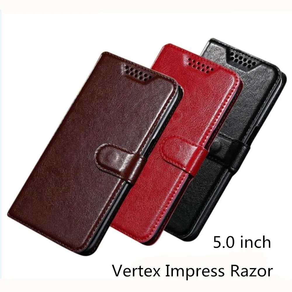 Для Vertex Impress Razor роскошная Обложка на заднюю панель из искусственной кожи чехол