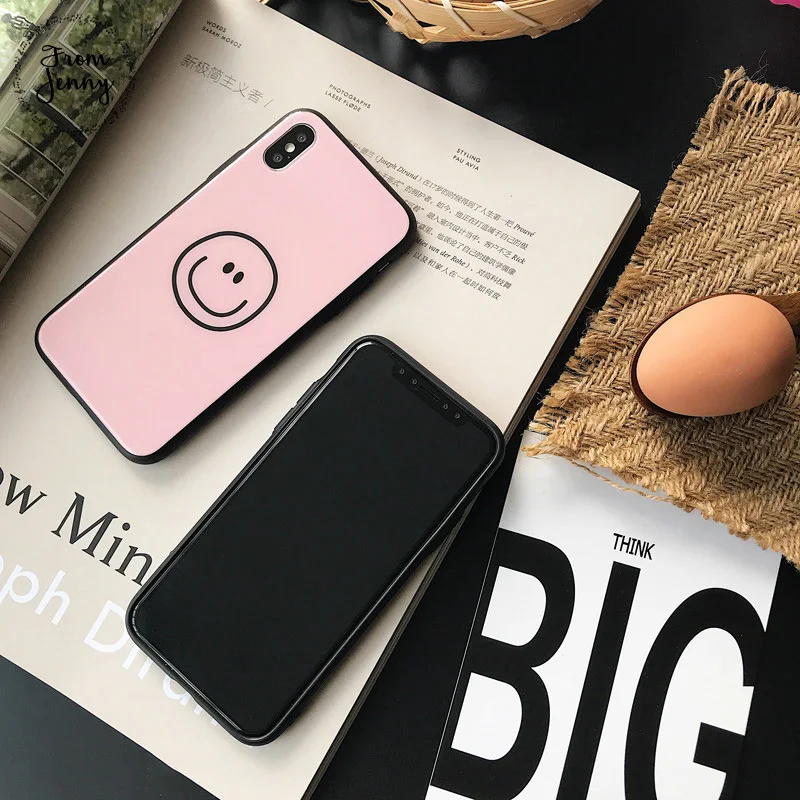 Стеклянный чехол от Jenny White Simle для IPhone 6 6s 6plus 7/7plus милый противоударный жесткий iPhone