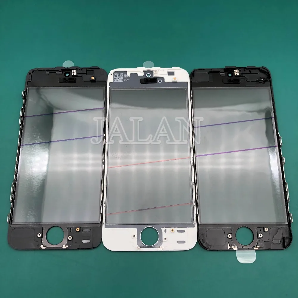 

10pcs/bag AAA+ quality cold press 4 in 1 Front Screen Glass With Frame oca polarizer for Phone 5g/ 5s repair Factory price