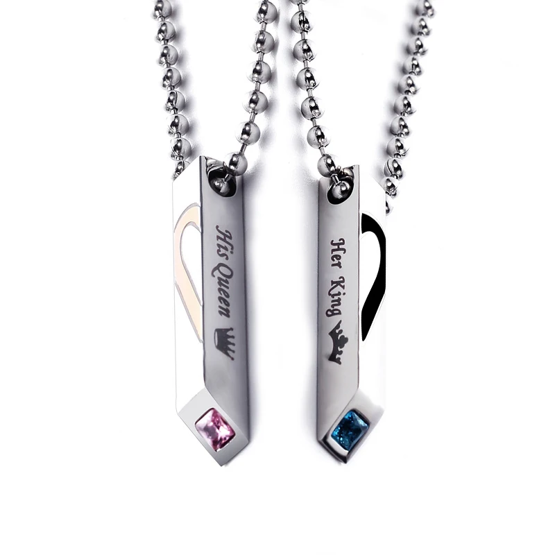 2018 модная цепочка из титана и нержавеющей стали с кристаллами полусердечком для