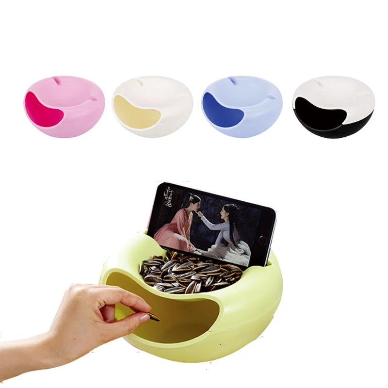 FHEAL Многофункциональный пластиковый двойной слой закуски Еда ящик для хранения