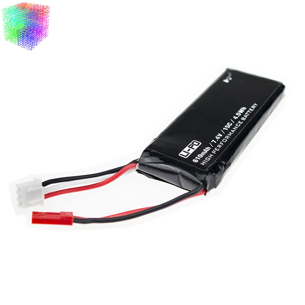 Аккумулятор Hubsan H502S lipo 7 4 В 610 мА · ч 15С 5 Вт 3 шт. Кабель зарядного устройства JST для
