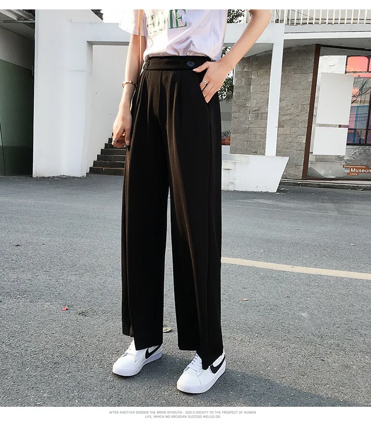 2019 весной и летом Для женщин тонкий рыхлый Повседневное прямой с высокой талией