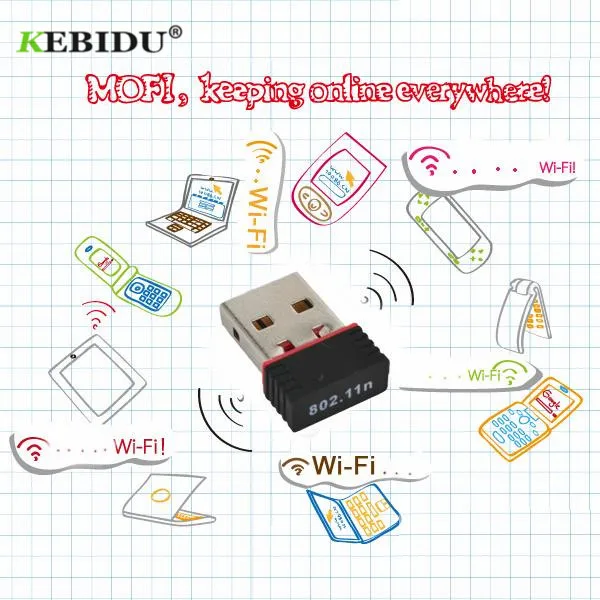 Kebidu 150 Мбит/с Wi-Fi Беспроводной адаптер 802 11 n/g/b RT мини USB 150M сетевая LAN-карта для