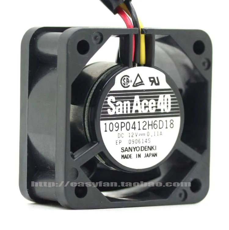SANYO DENKI 109P0412H6D18 DC 12V 0.11A 3-проводной 40x40x20 мм вентилятор охлаждения сервера