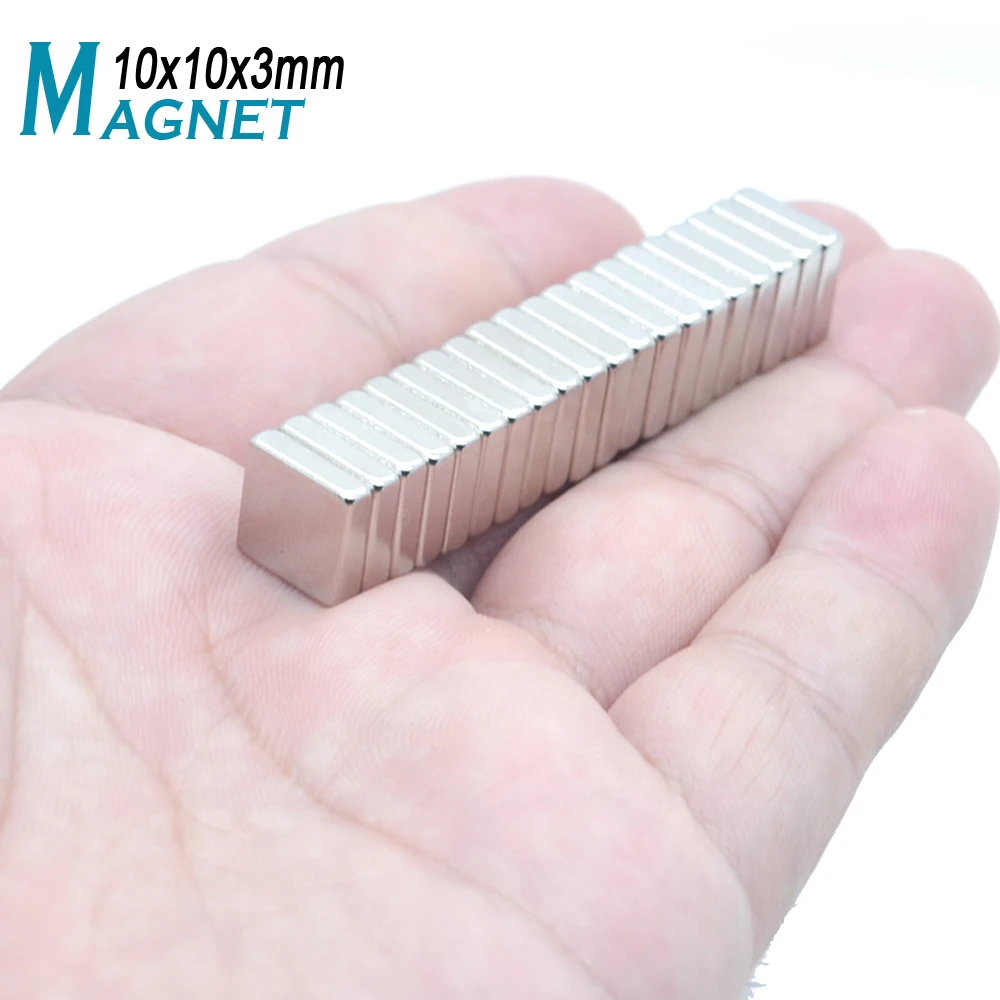 10x10x3 мм супер мощный небольшой Неодимовый Магниты Блок NdFeB сильный квадратный редкоземельный магнит 10 мм x 10 мм x 3 мм
